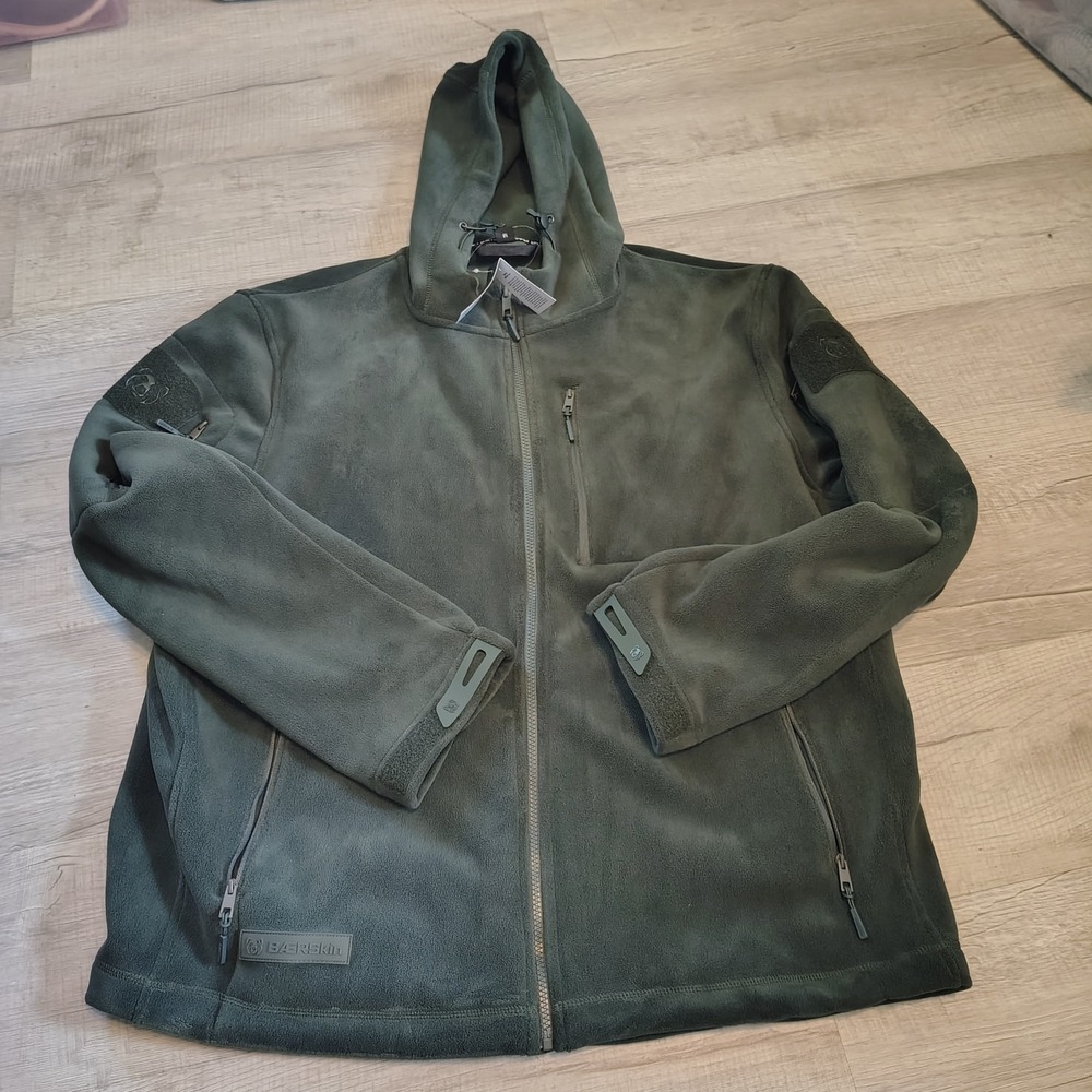 Baerskin Tactical Supply Co Mens XL Fleece Hoodie Jacket Olive Green Full Zip